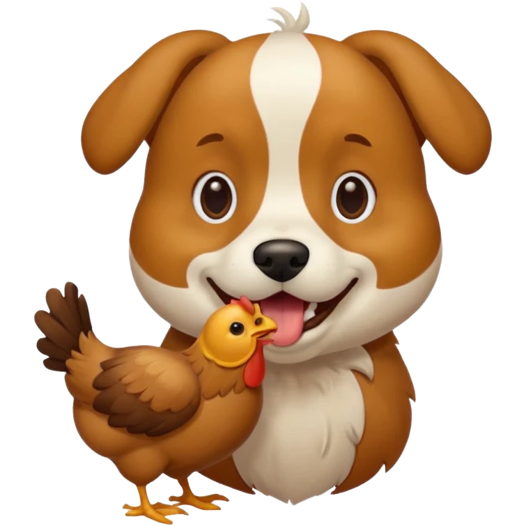 A dog eating chicken  emoji