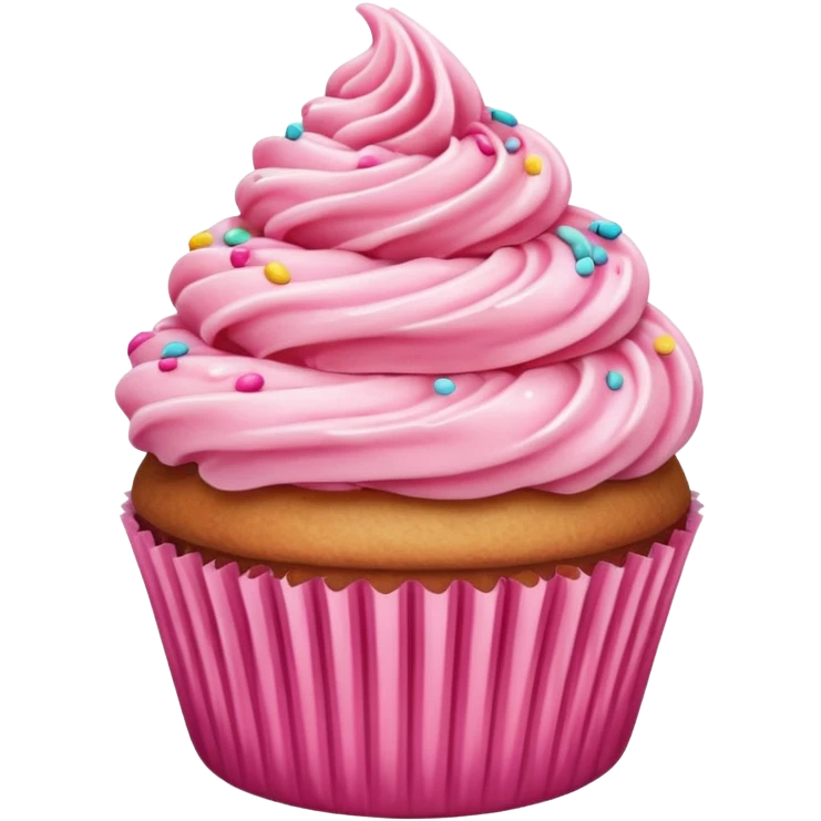 Cupcake with pink icing emoji