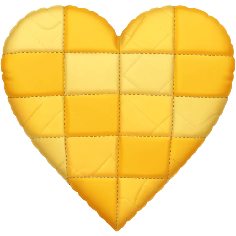 yellow heart with a patchwork quilt effect emoji