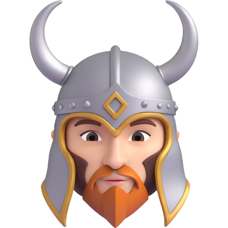 a stylized metallic viking horned helmet, no background, no person emoji