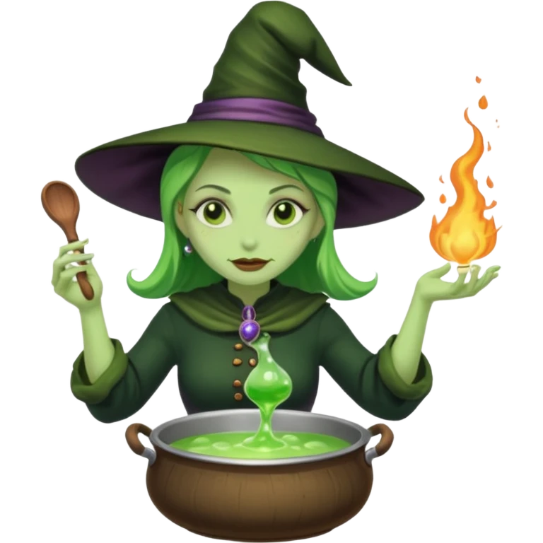 green witch cooking potion emoji