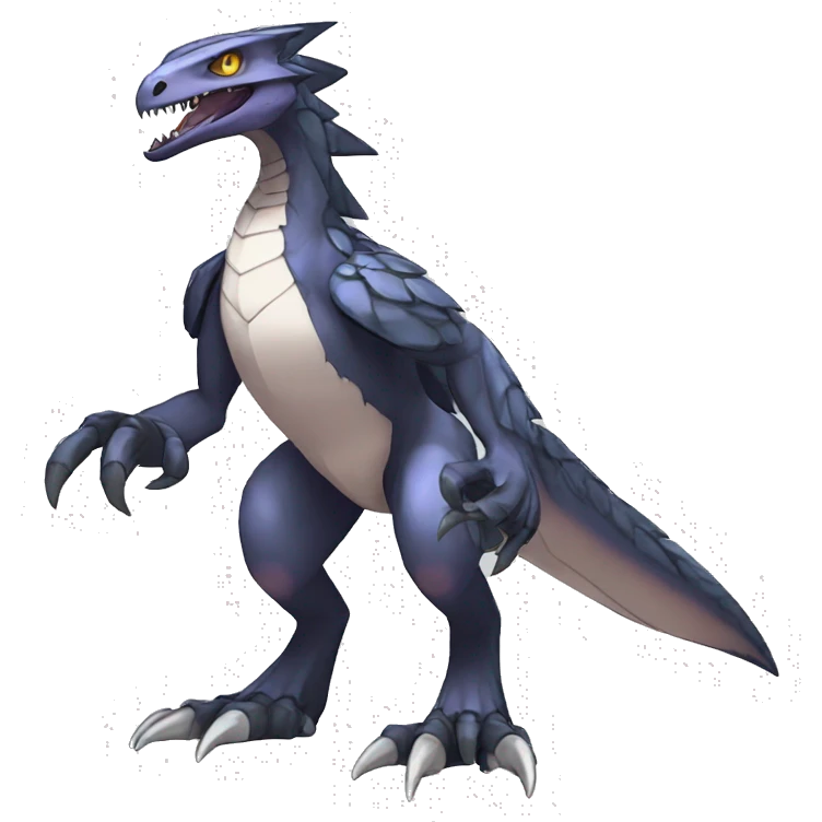 Cool Edgy Shiny Digimon-Fakemon-Raptor-Reptile full body emoji
