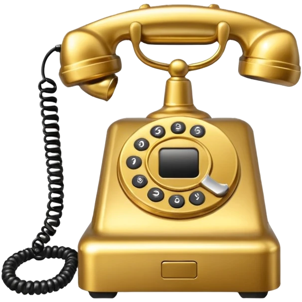 One single Golden phone icon, png, no background, no border emoji