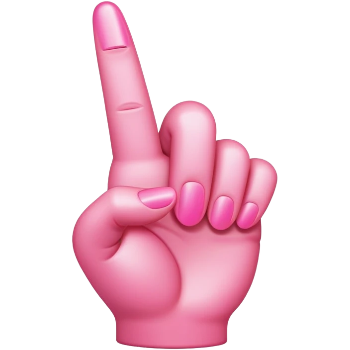 Pink middle finger emoji
