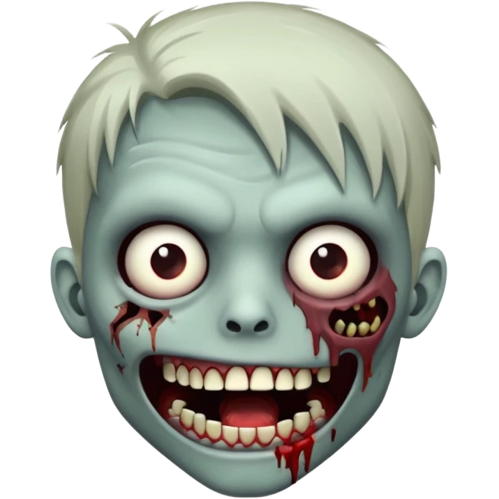  emo zombie with cuts on face and open mouth with fluid coming out of mouth emoji