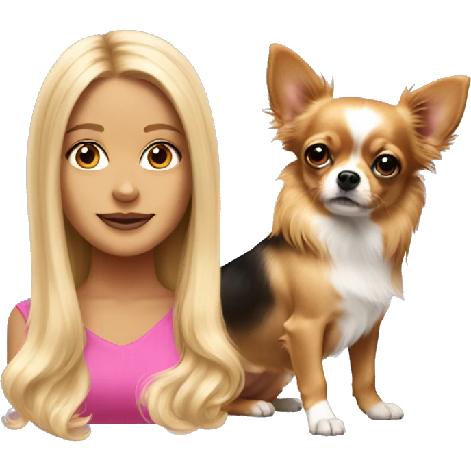 Legally blonde  long hair with chihuahua r emoji