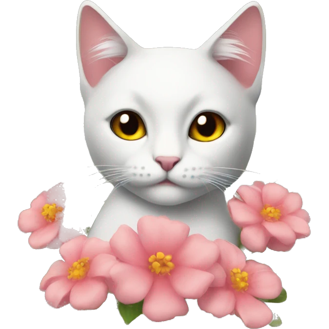 Katze mit Blumen  emoji