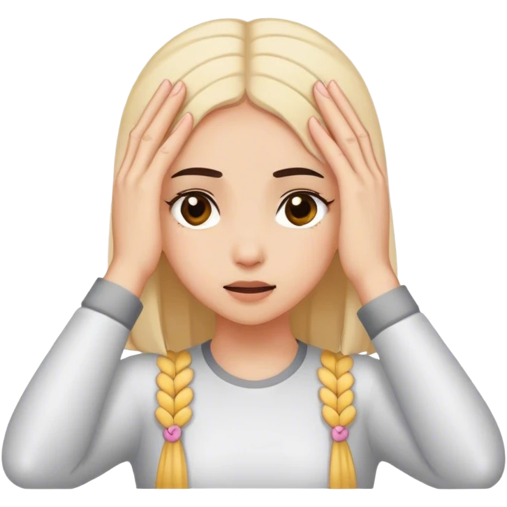 Girl putting five finger to her forehead  emoji