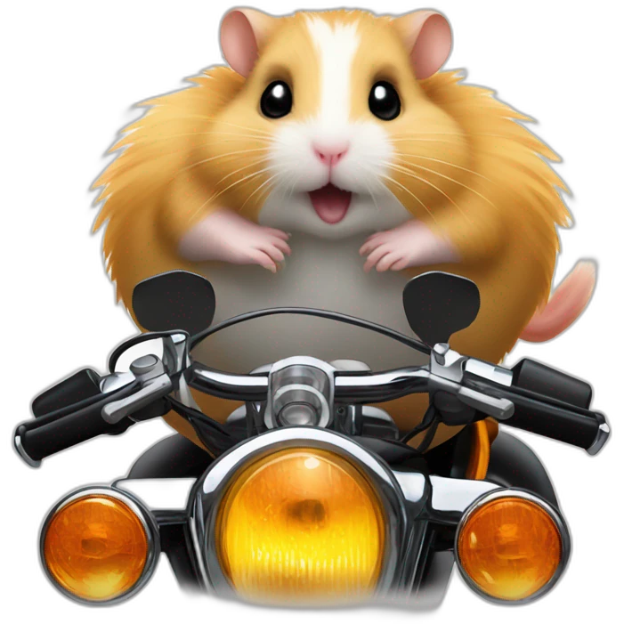 hamster on a harley davidson motorcycle emoji
