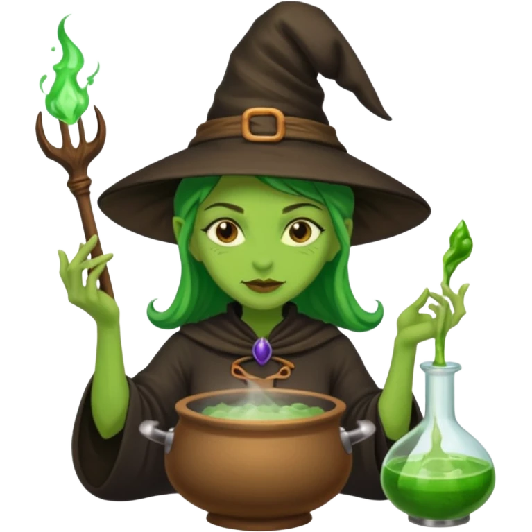 green witch cooking potion emoji
