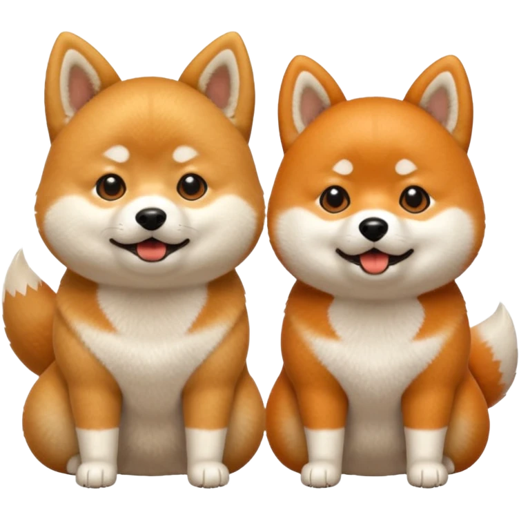 Two Shiba Inus, one is orange, the other white, visibly arguing emoji