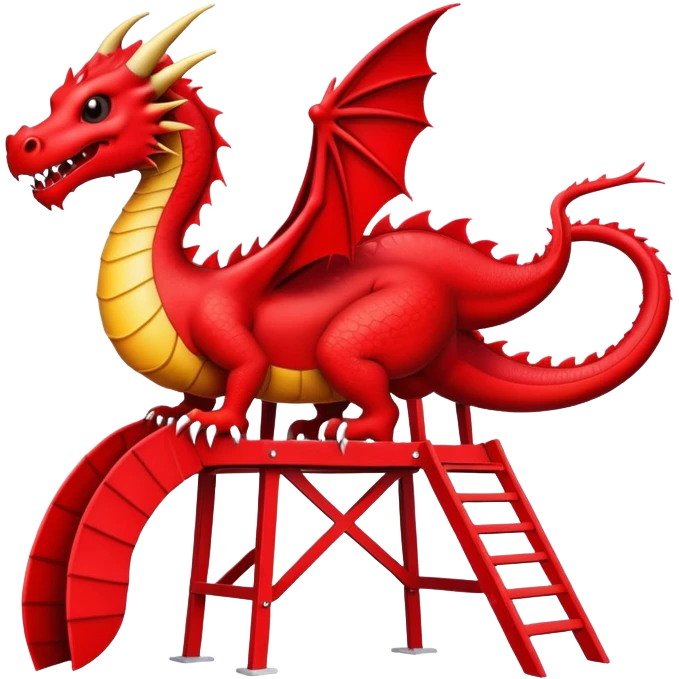 red dragon with black details in a life guard stand emoji