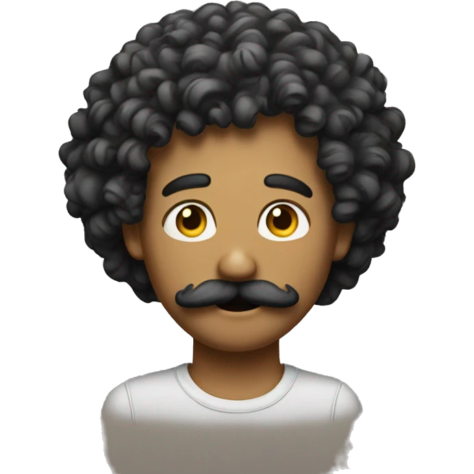 curly guy with a moustache emoji