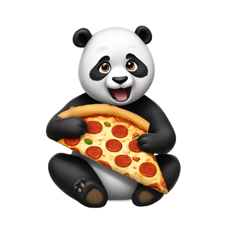 panda eating pizza emoji