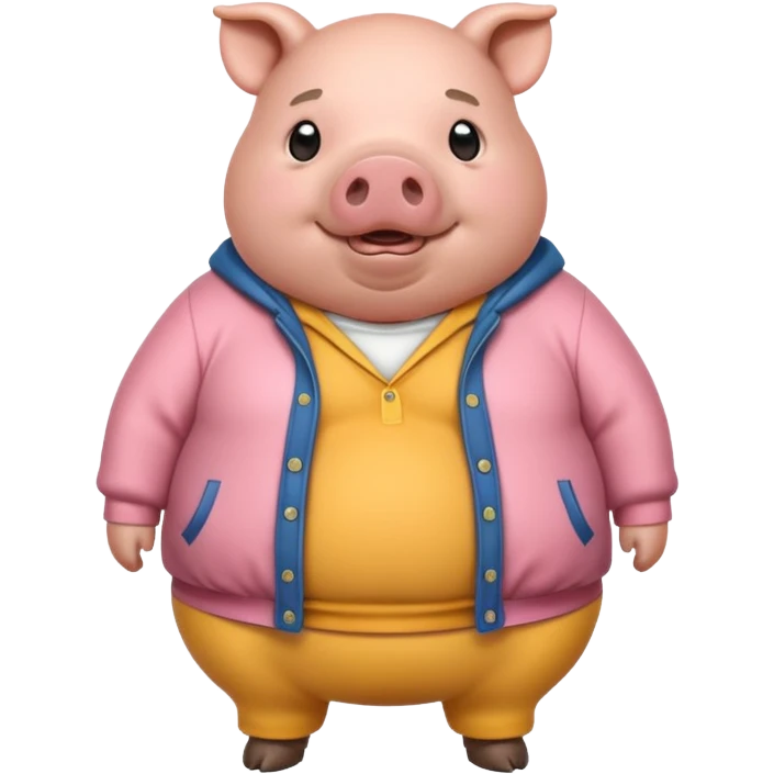 a fat pig with clothes  emoji