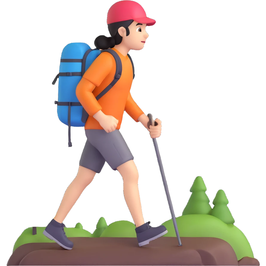 person hiking emoji