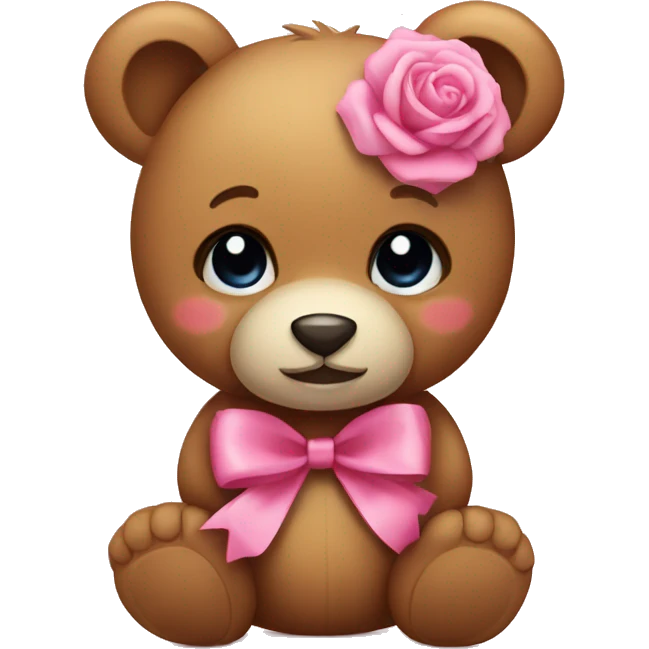 teddybear with a rosa bow emoji