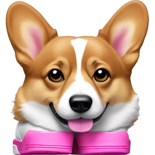 corgi with pink air jordan 4 shoes emoji