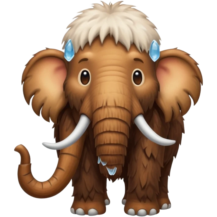a brown Mammoth, half body, cute, Ice Age emoji