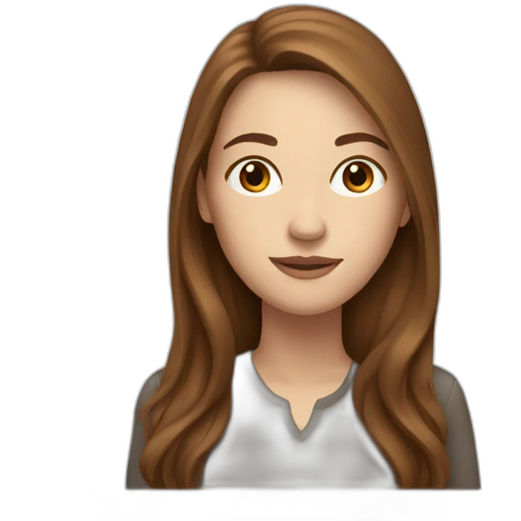 white woman with brown long hair emoji