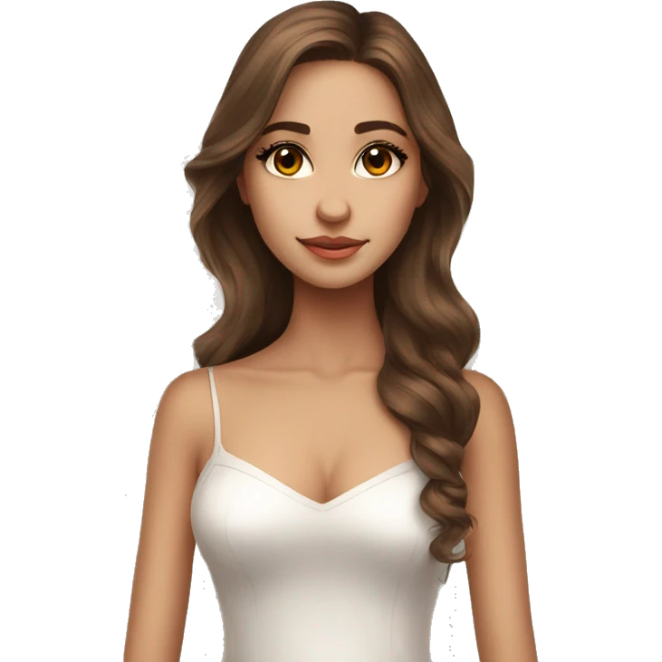 Beautiful angel wings long dress brown hair eyelashes emoji