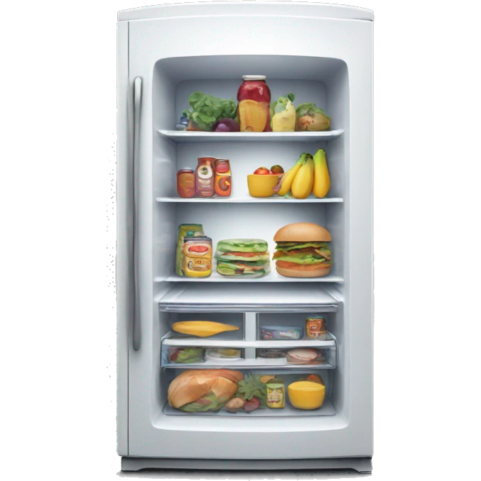 Fridge with food emoji