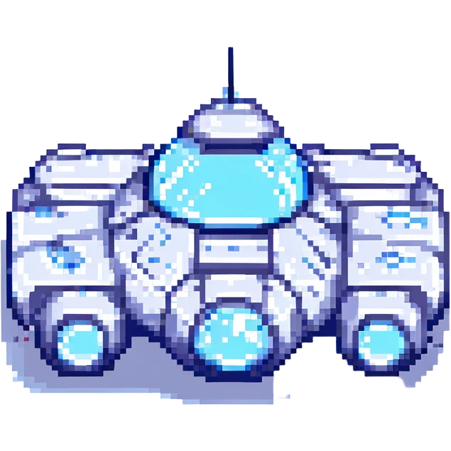 space cruiser pixel art blue and silver colors emoji