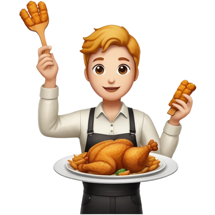 PUBG Victory Winner Winner Chicken Dinner with player celebrating and fried chicken emoji