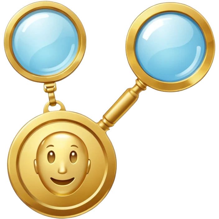 gold medal with magnifier on it emoji