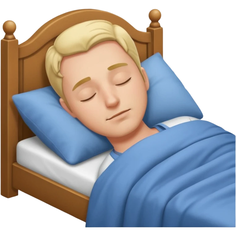 mach mir eine määnliche person die in einem bett schläft emoji