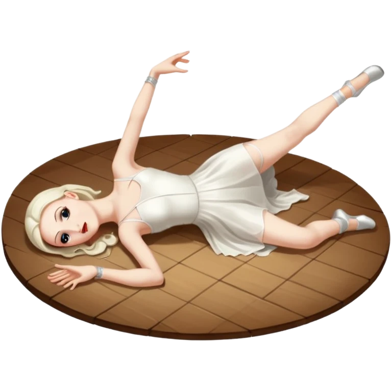 Dancer dead on stage full body lyiing on floor emoji