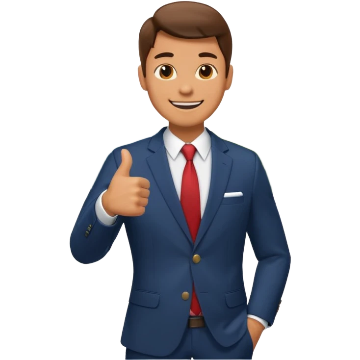 man on a mountain of reports, showing a thumbs up emoji emoji