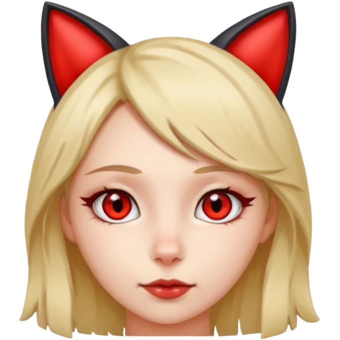 girl with cat ears and red eyes emoji