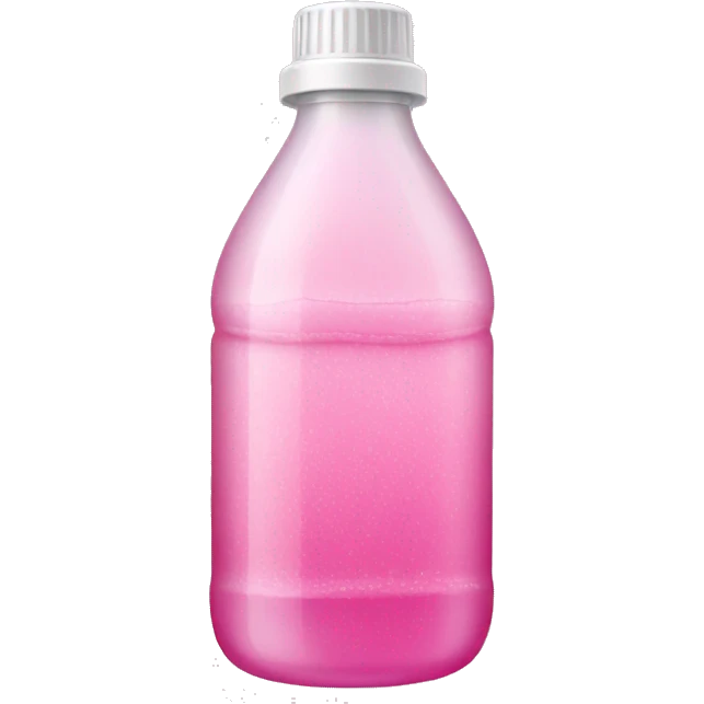 plastic bottle with crystaline pink liquid emoji