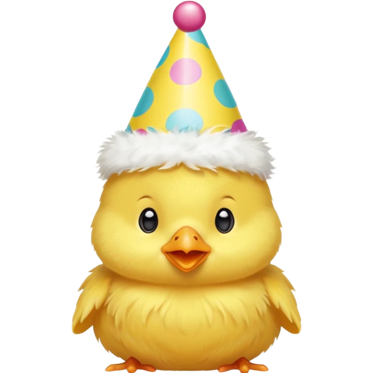 a baby chick with party hat emoji