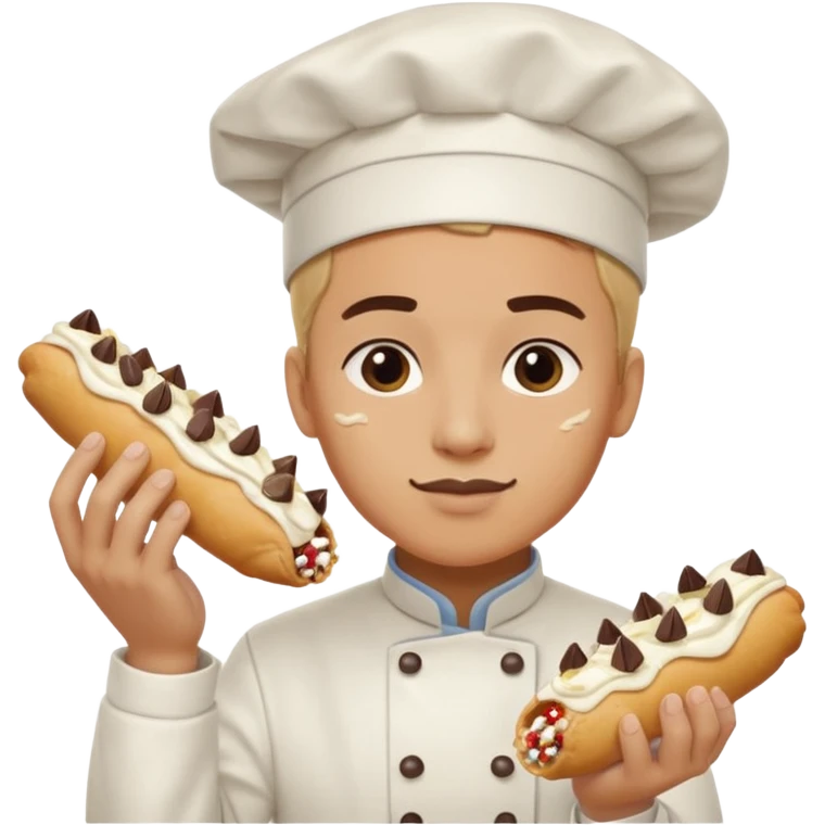 Smashed overworked pastry chef with cannoli emoji