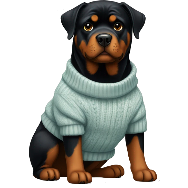 Rottweiler wearing a sweater emoji