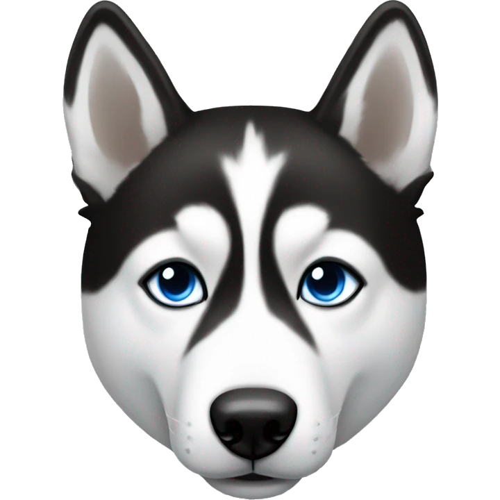 Black and white husky with one blue eye one brown eye emoji