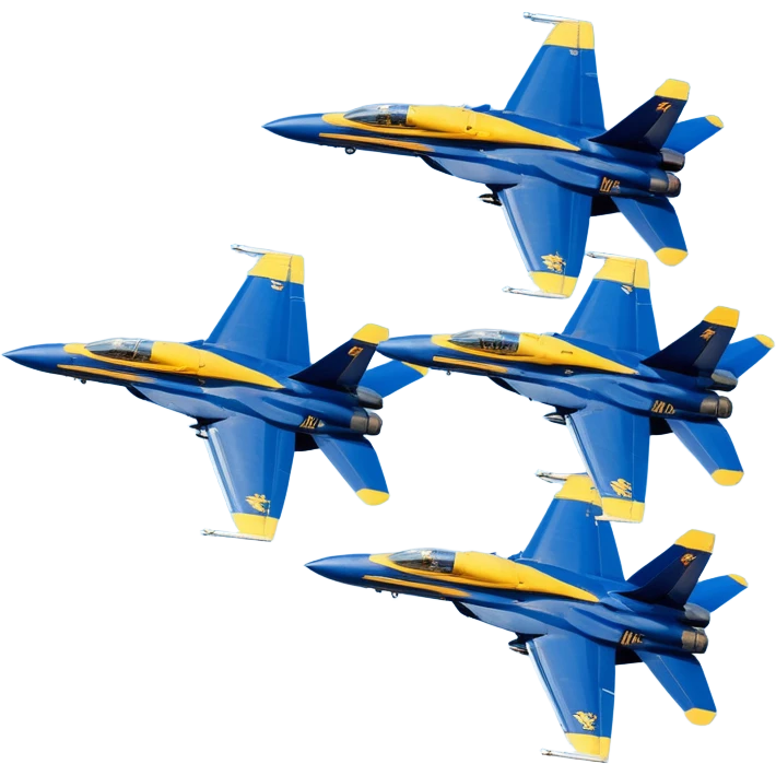 four US Navy Blue Angels f/a-18s flying in diamond formation emoji