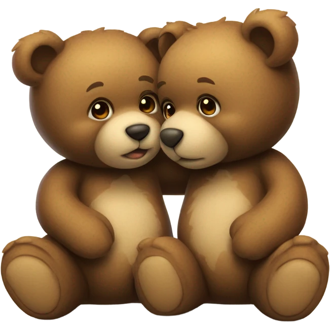 teddy bear kissing another teddy bear emoji