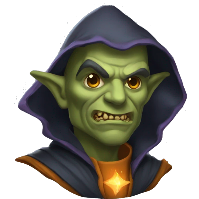 half-orc male wizard necromancer pumpkin emoji