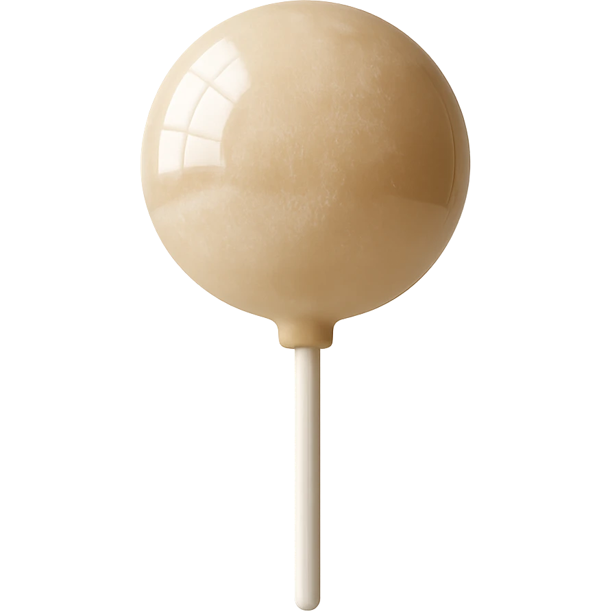 Change the lollipop color to beige in a realistic style, keep the background transparent. emoji
