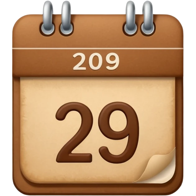 brown date calendar with number 29 emoji