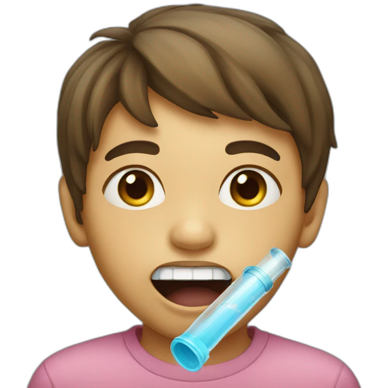 kid with glass tube in mouth emoji
