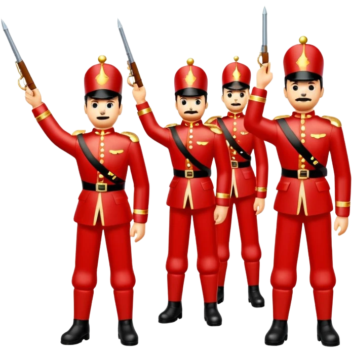 red glitter army emoji
