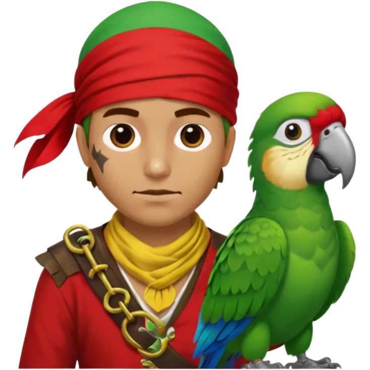 pirate and parrot emoji