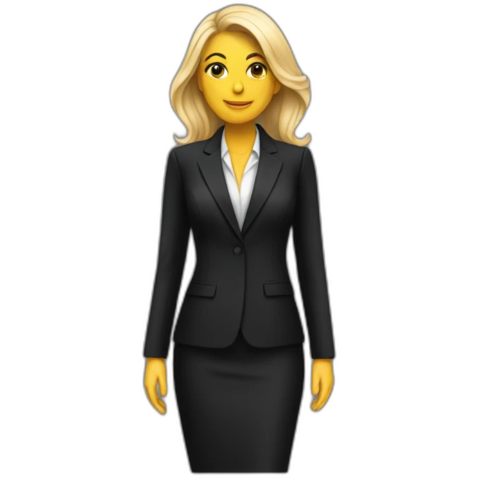 Posh-woman-with-black-suit-ready-to-collaborate emoji