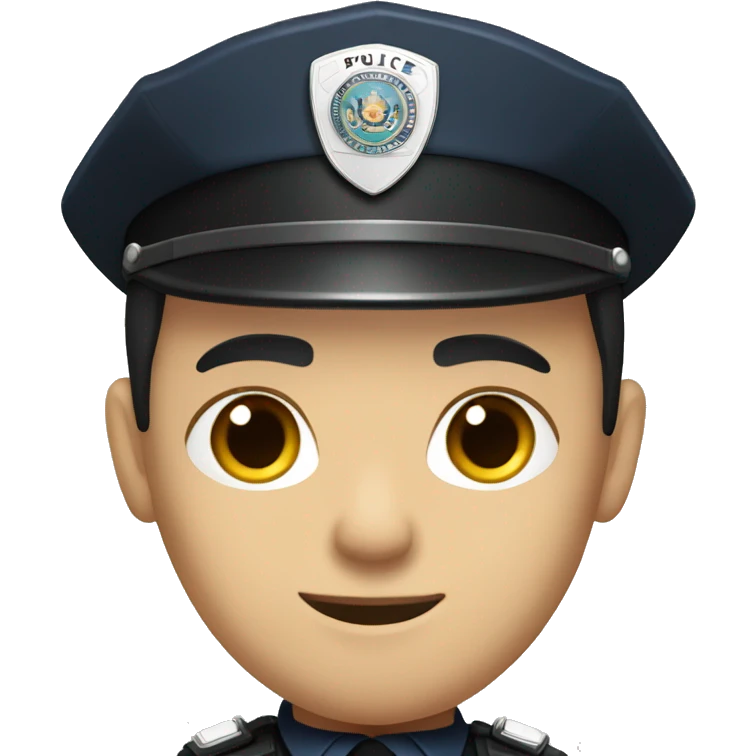 caucasian police with black hair emoji