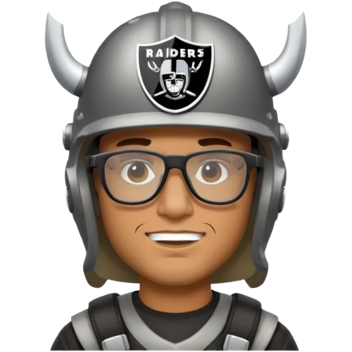 man wearing bake raider helmet and glasses emoji