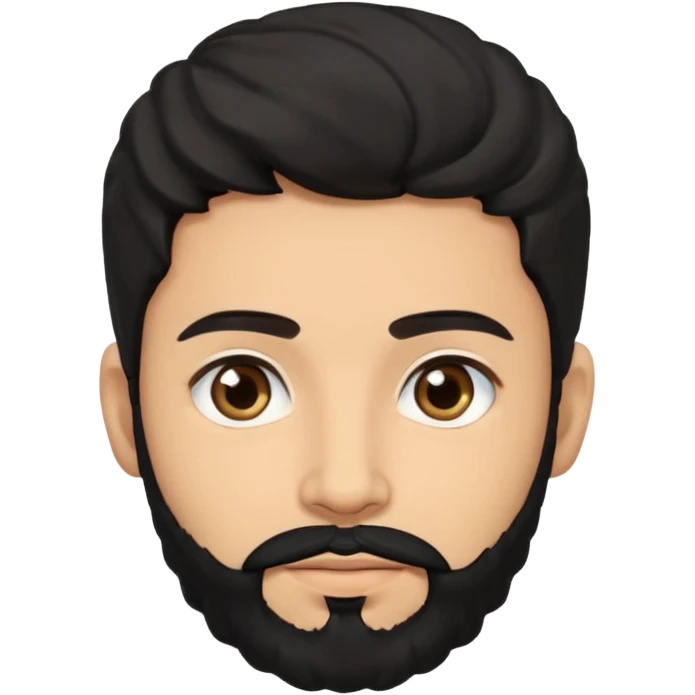 young lightskin Pakistani man with black beard wavy hair and almond shaped brown eyes and thick eyebrows emoji